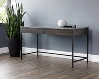 Stamos 55" Modern Oak & Marble Desk