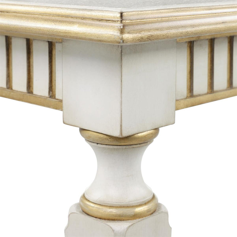 Alleda White Washed Oak & Gold Dining Table