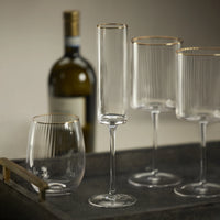 Optic Red Wine Glass with Gold Rim - Set of 12 (Copy)
