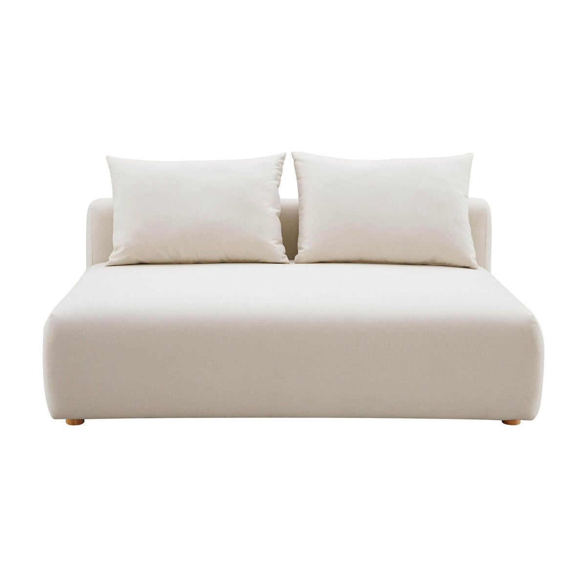 Karsyn 64" Plush Cream Performance Linen Modular Loveseat