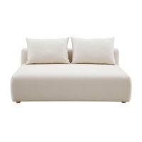 Karsyn 64" Plush Cream Performance Linen Modular Loveseat