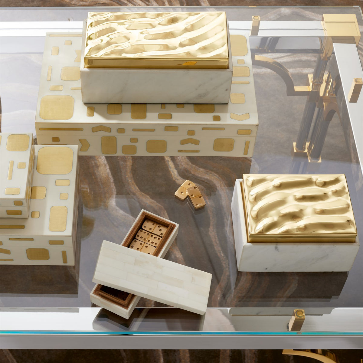 Ivory Bone Boxed Domino Set