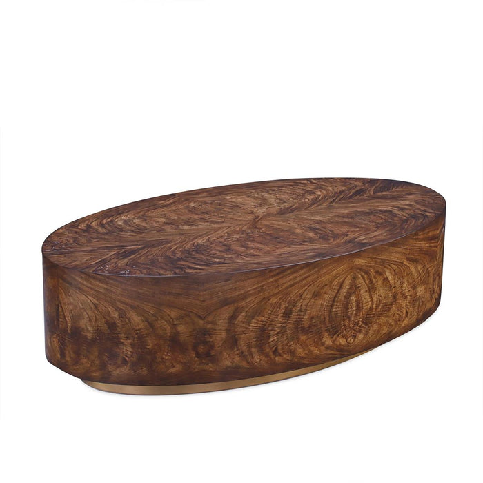 Kate 59.5" Modern Brown & Gold Coffee Table