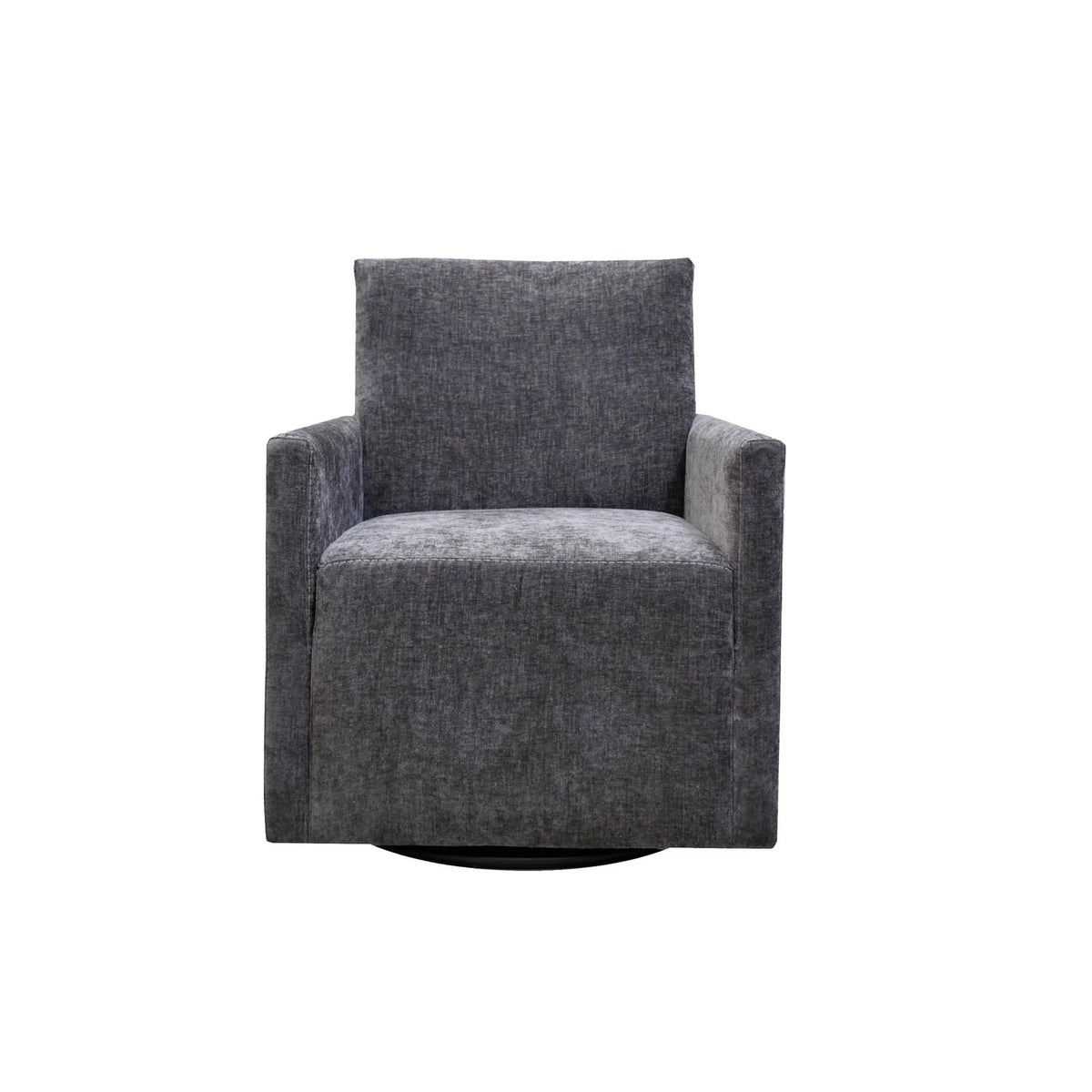 Lillee Ebony Chenille Swivel Accent Chair