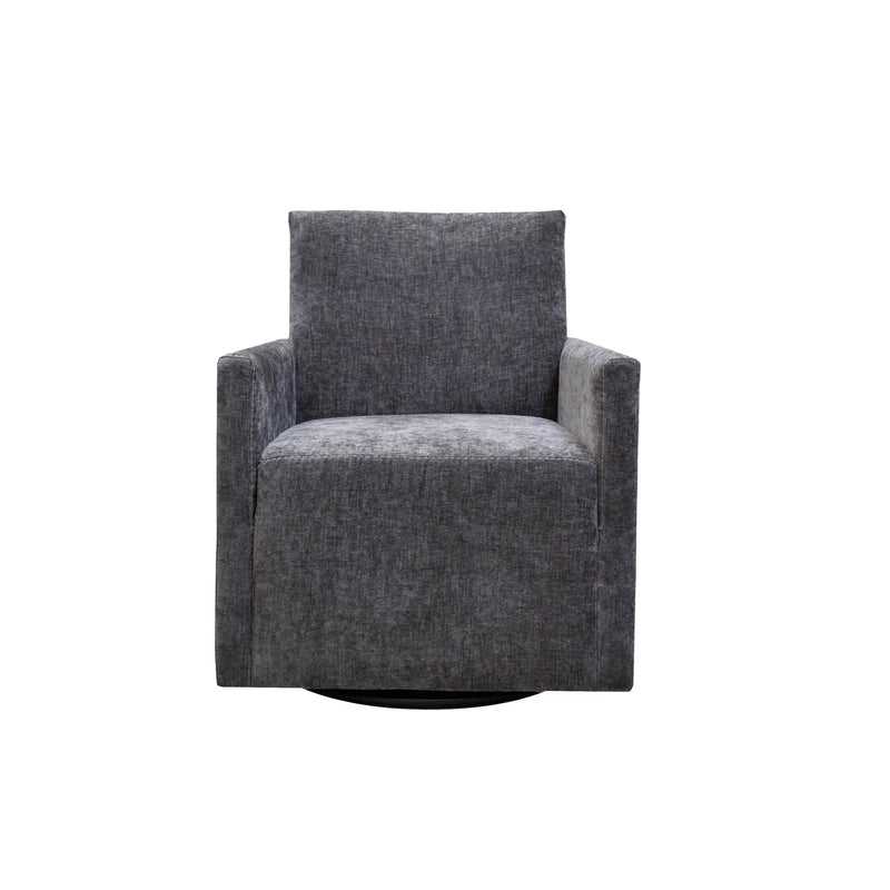 Lillee Ebony Chenille Swivel Accent Chair