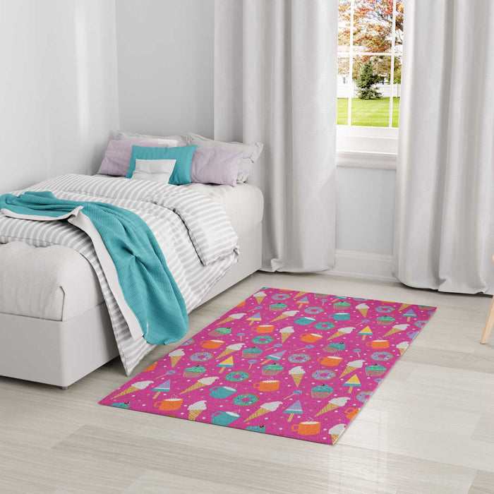 Ice Cream & Cupcakes Pink Multicolour Area Rug