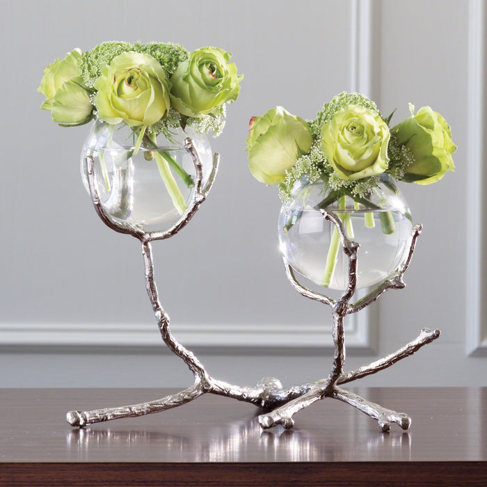 Twig 2 Vase Nickel Holder