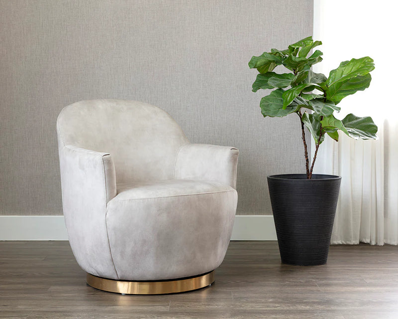 Casie Cream Swivel Accent Chair