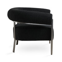 Garner Black Boucle & Grey Metal Accent Chair