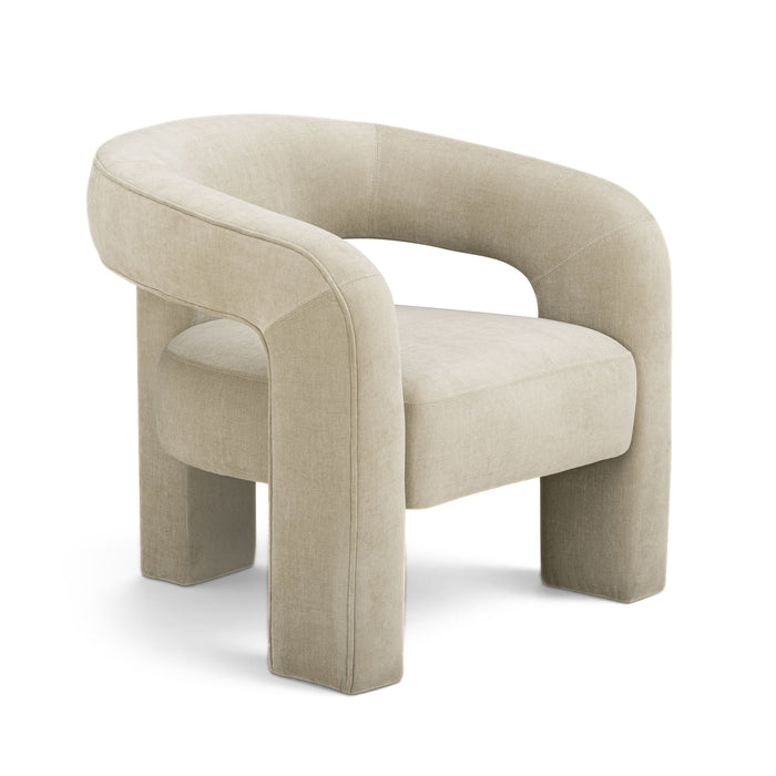 Clara Taupe Performance Velvet Curved Accent Chair