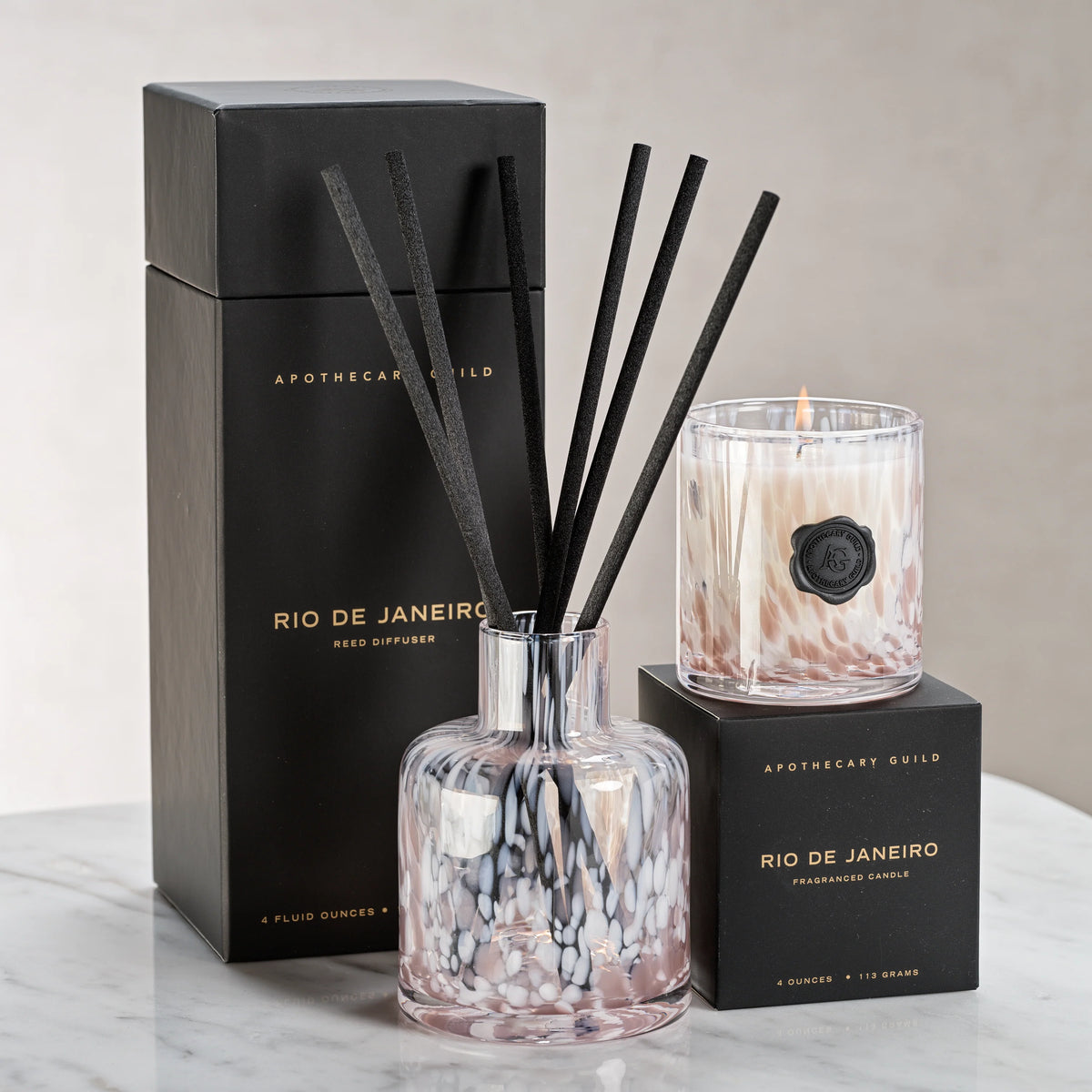 Opal Diffuser in Gift Box - White & Taupe/Rio de Janeiro (Set of 4)