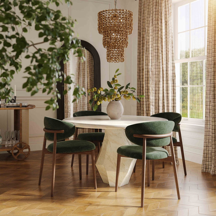 Eloise Forest Green Performance Textured Velvet Dining Chair