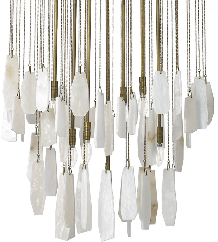 Cordelia Alabaster Stone & Gold Chandelier