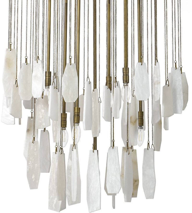 Cordelia Alabaster Stone & Gold Chandelier