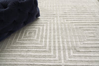 Cleo Modern Ivory Box Patterned Area Rug - Elegance Collection