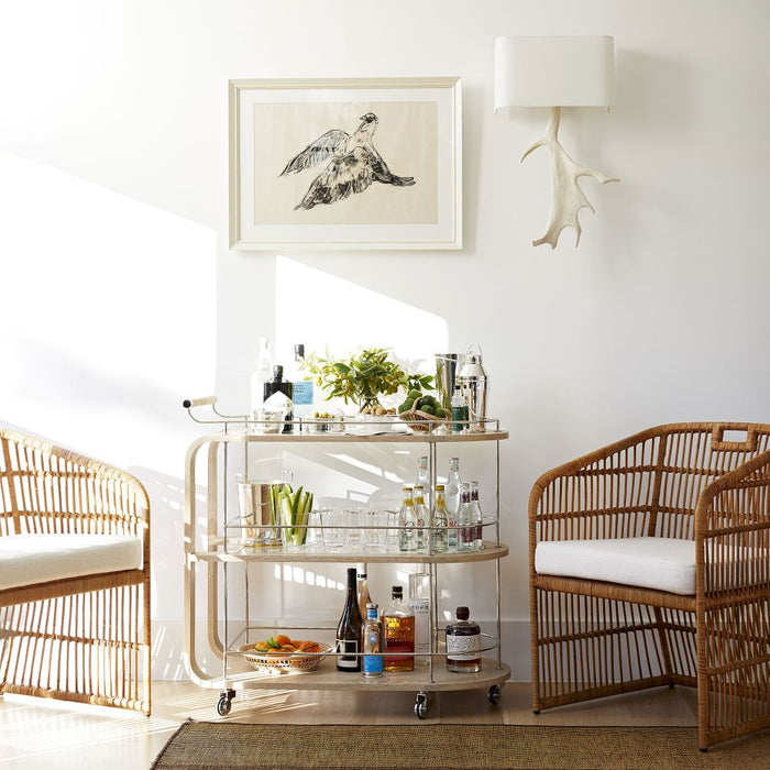 Brays White Wash Bar Cart