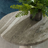 Julliette 17" Sophisticated Neutral Toned Marble Accent Table