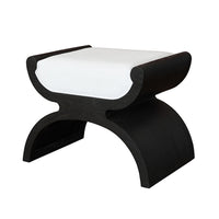 Elenora White Linen & Espresso Bench