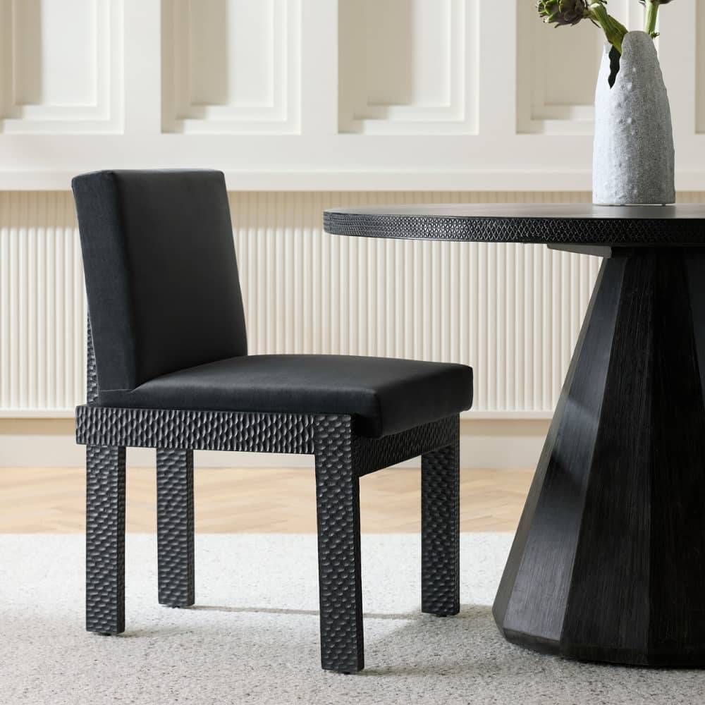 Matilda Midnight Grey Performance Velvet Dining Chair
