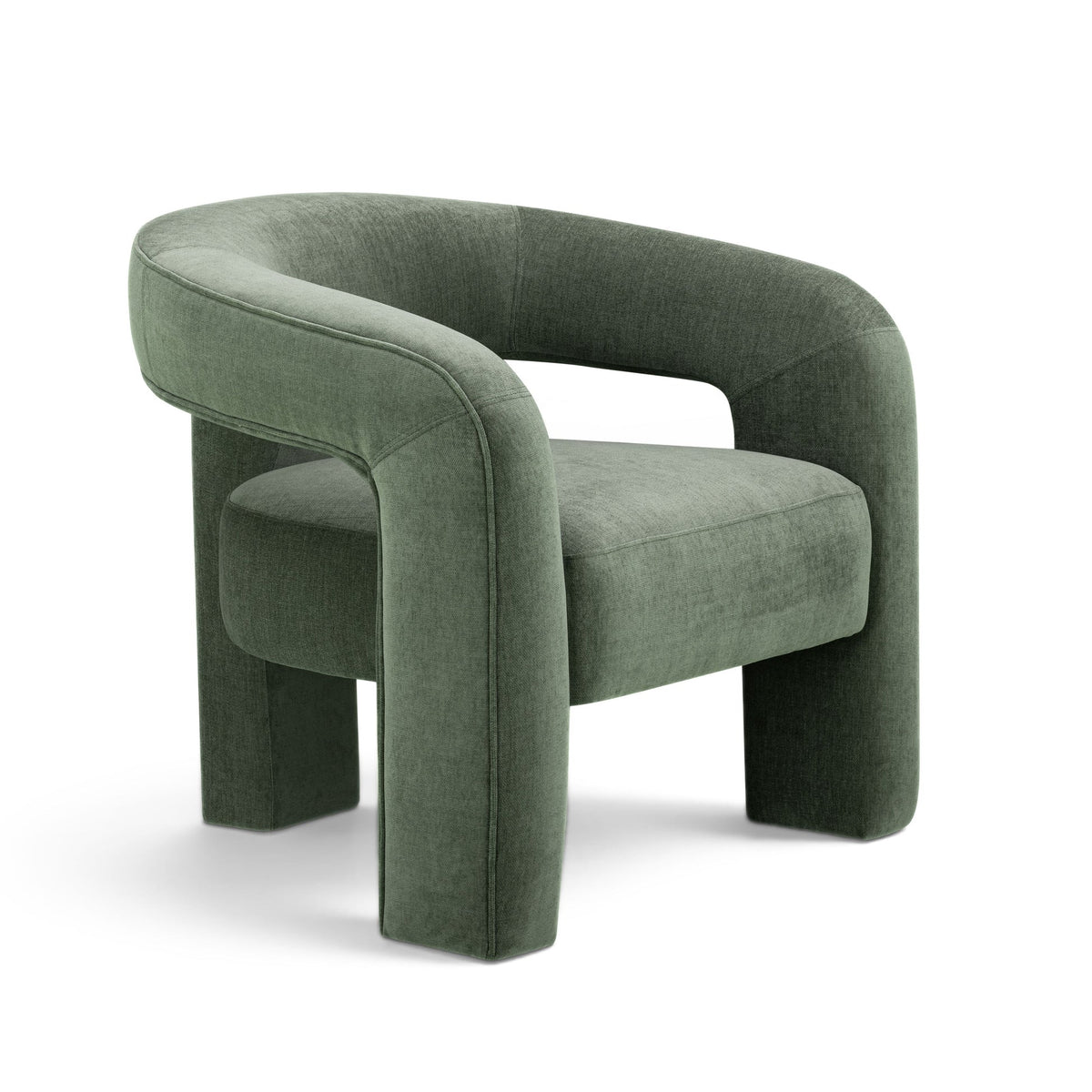 Clara Green Performance Velvet Curved Accent Chair