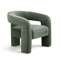 Clara Green Performance Velvet Curved Accent Chair