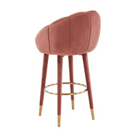 Morant Performance Salmon Velvet Swivel Bar Stool - Luxury Living Collection
