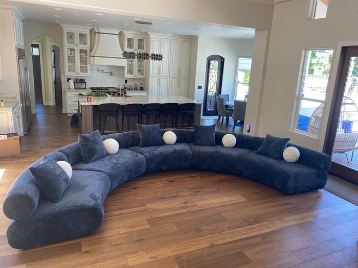 Evelyn 5 Piece Dark Grey Curved Modular Sectional Sofa