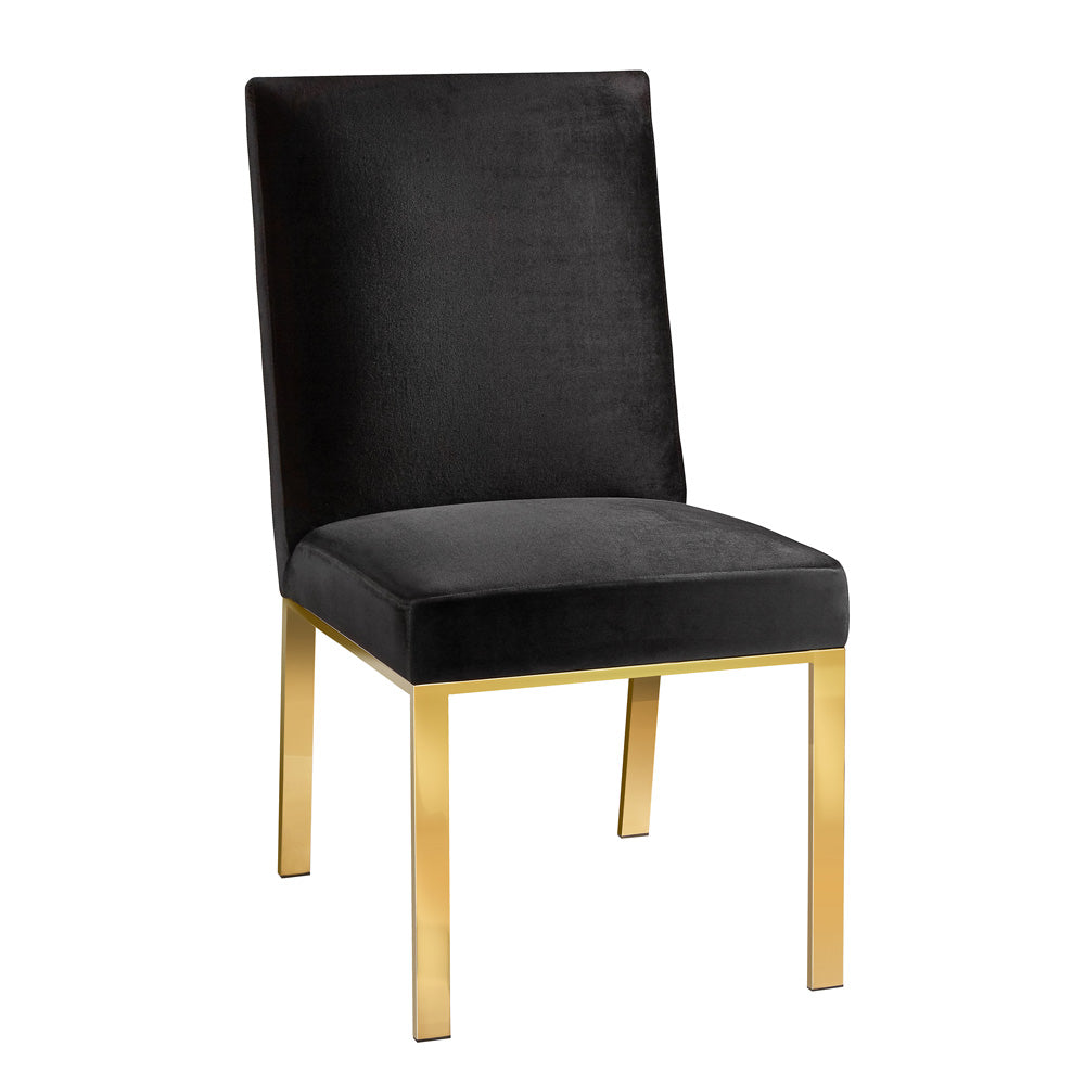 Bayfield Black Velvet with Gold Frame Dining Chair