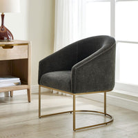 Bianca Grey Velvet  & Gold Dining Arm Chair