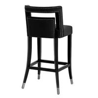 Rina Performance Grade Black Velvet Bar Stool - Luxury Living Collection