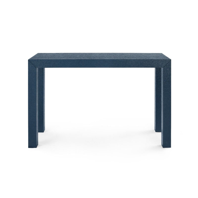 Rogelio Navy Grasscloth Console Table