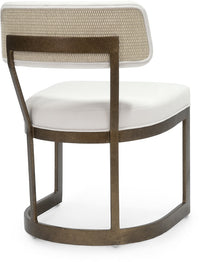 Conrad Gold & Performance White Basket Weave Side Chair