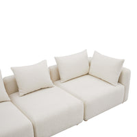 Karsyn 112.5" Plush Cream Performance Boucle Sofa