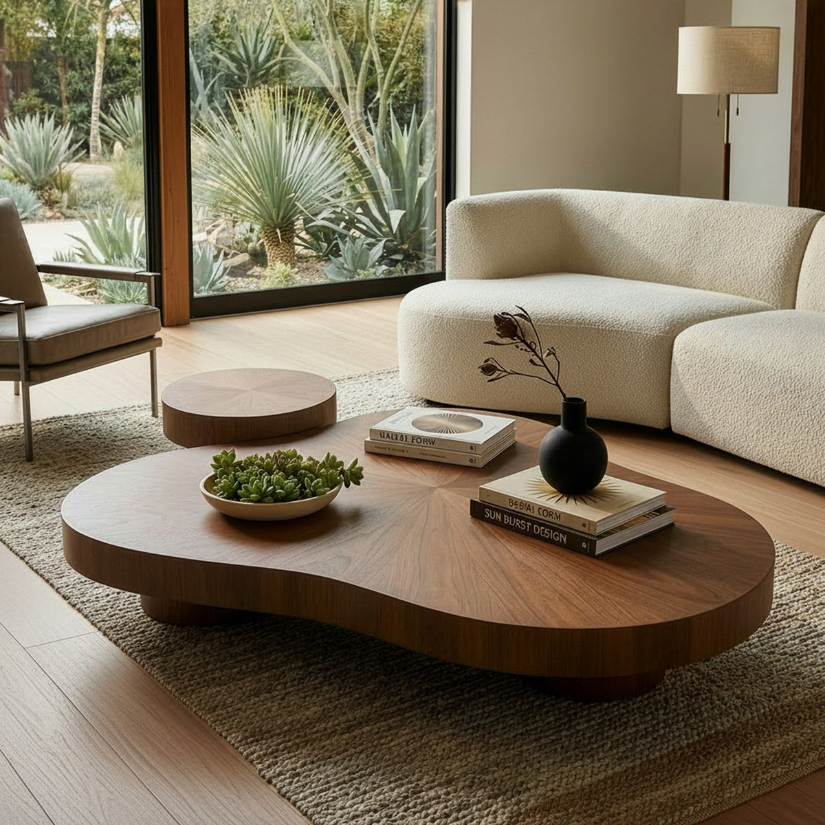 Penelope Modern Walnut Nesting Table Set