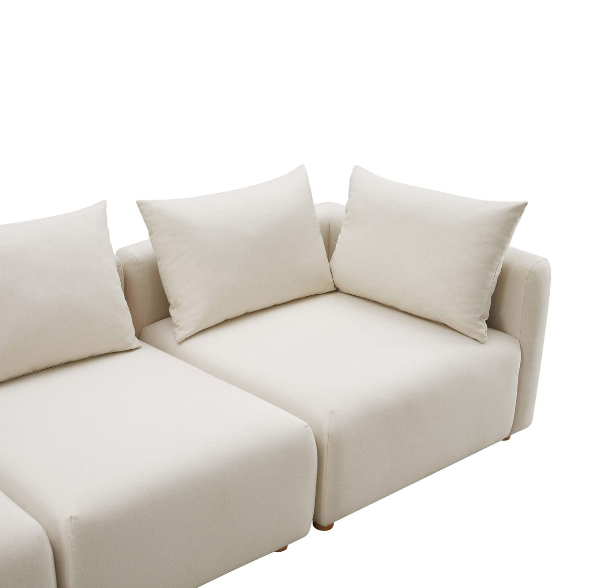 Karsyn 112.5" Plush Cream Performance Linen 4-Piece Modular Sectional