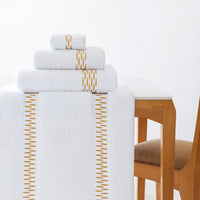 Alhambra White & Gold Luxury Bath Rug
