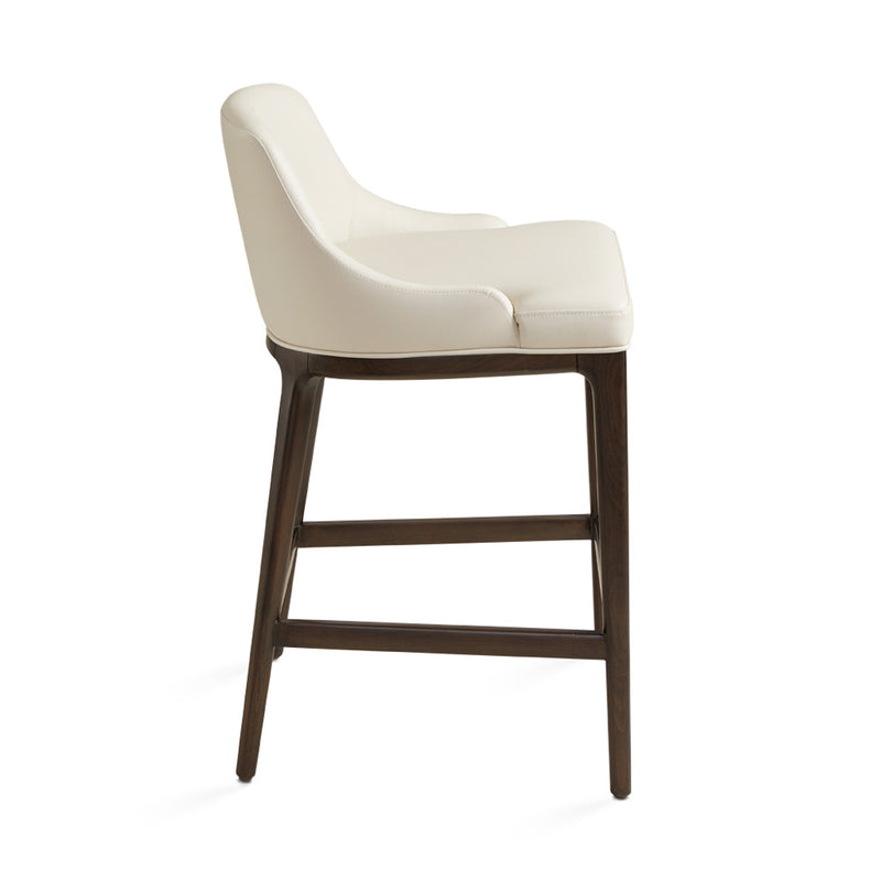 Tabitha Taupe Faux Leather & Wood Counter Stool