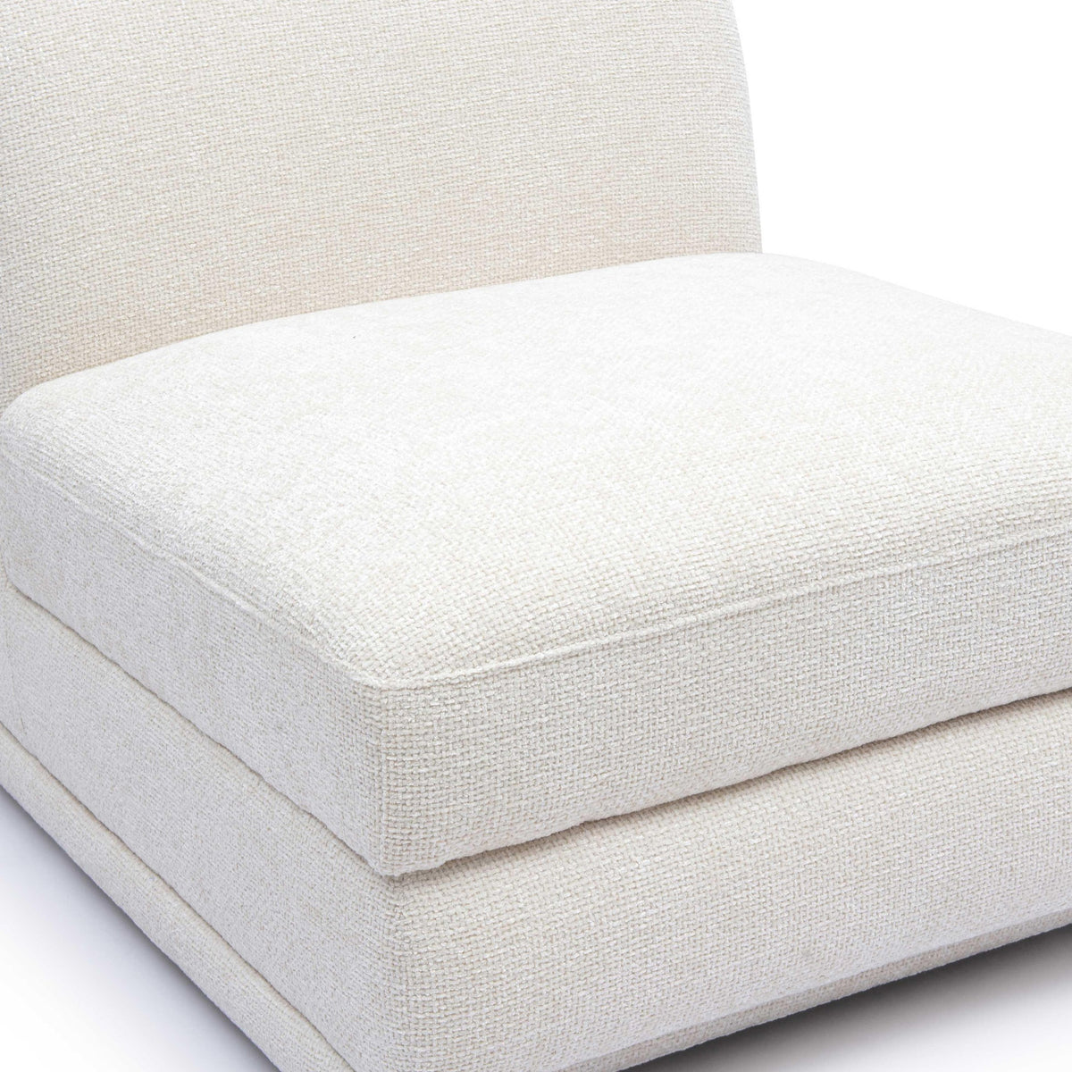 Arabella Cream Performance Chenille Modular Armless Chair