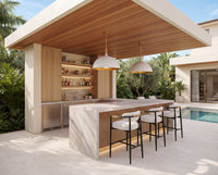 Marita Cream & Black Indoor/Outdoor Bar Stool