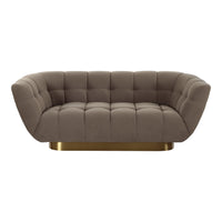 Rihanna 79.5" Taupe Upholstered & Gold Loveseat
