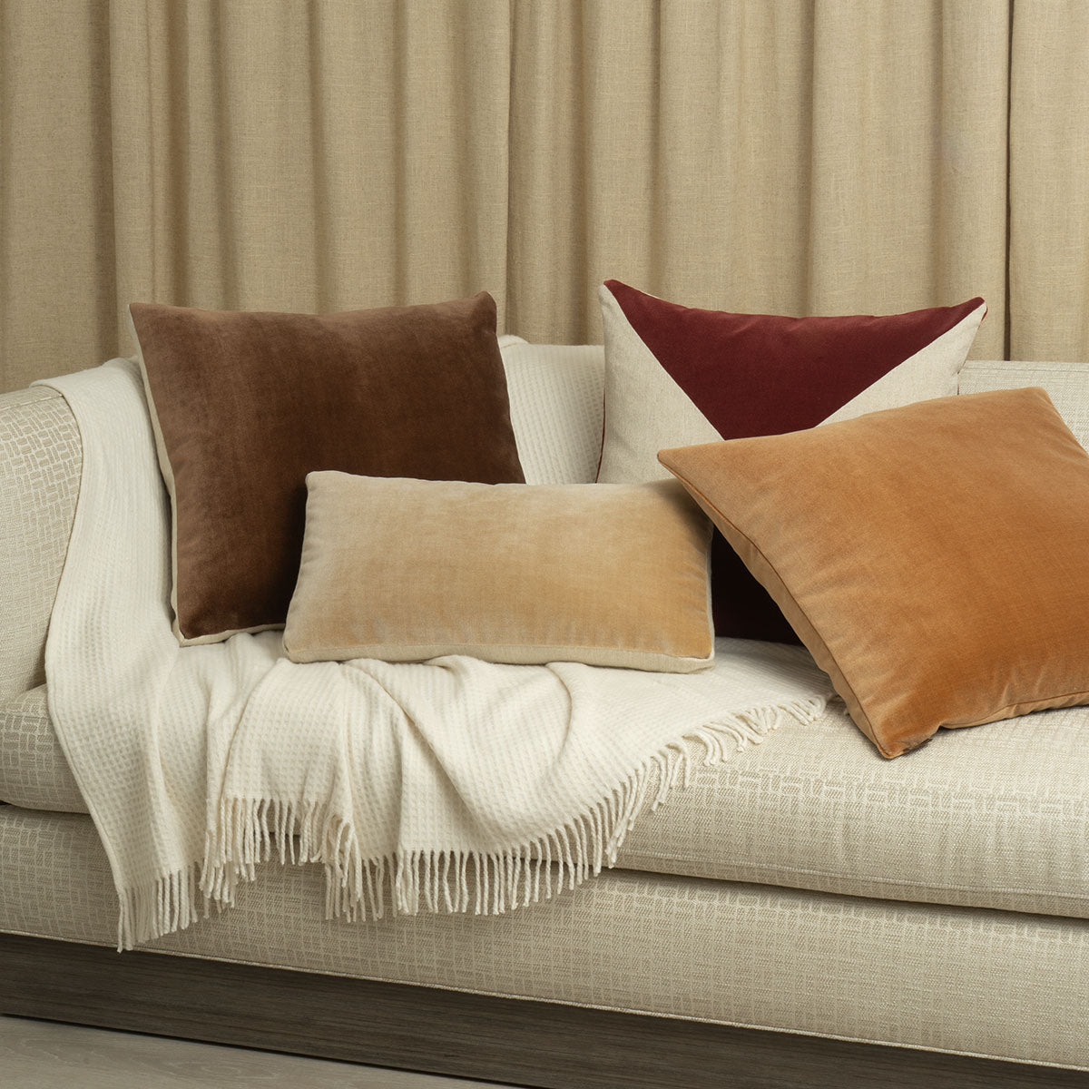 Petra Superior Quality Luxurious Cognac Pillow