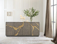 Trevo Dark Wood & Gold Entertainment Console