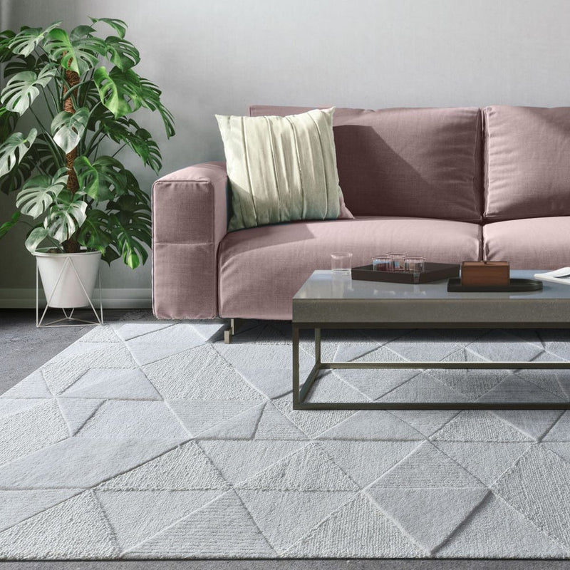 Hand Tufted Geometric Ivory Area Rug