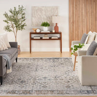 Pheobe Ivory & Blue Washable Area Rug