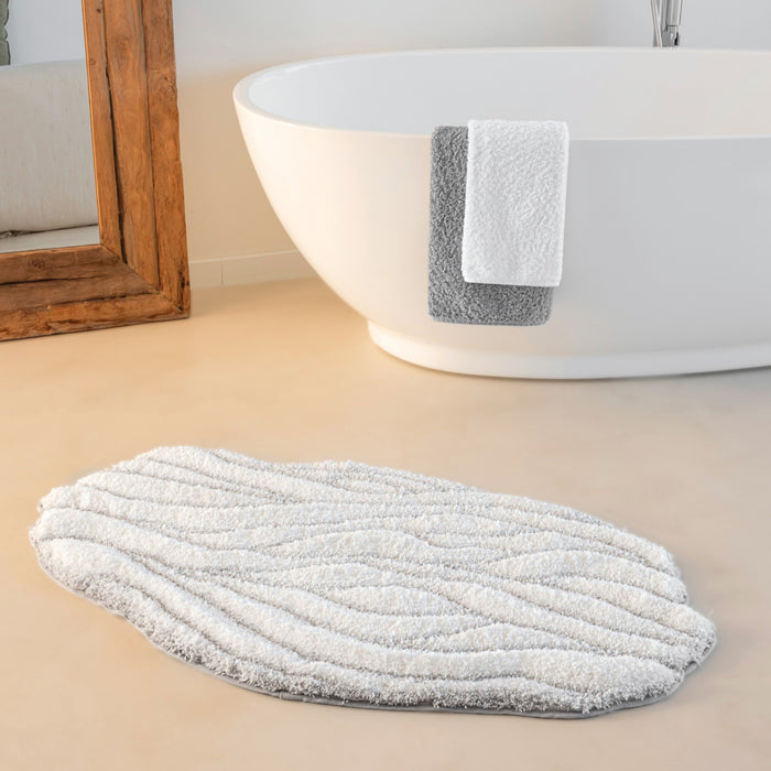 Moss Snow/Silver Luxury Bath Rug