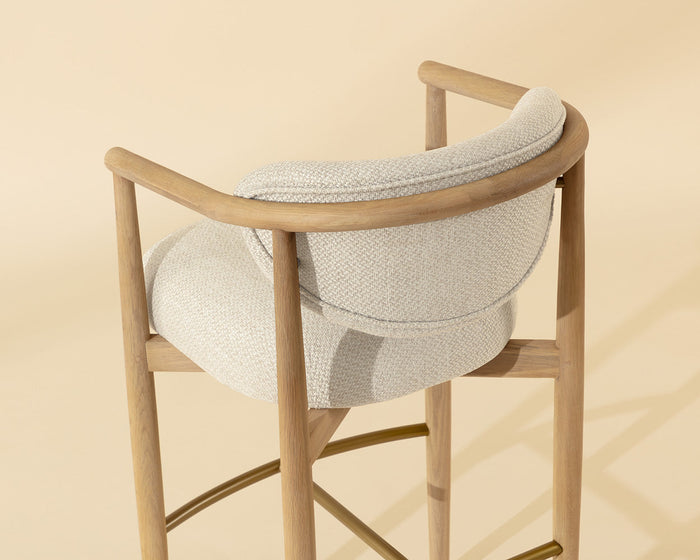 Sigrid Oatmeal Upholstered Oak Bar Stool