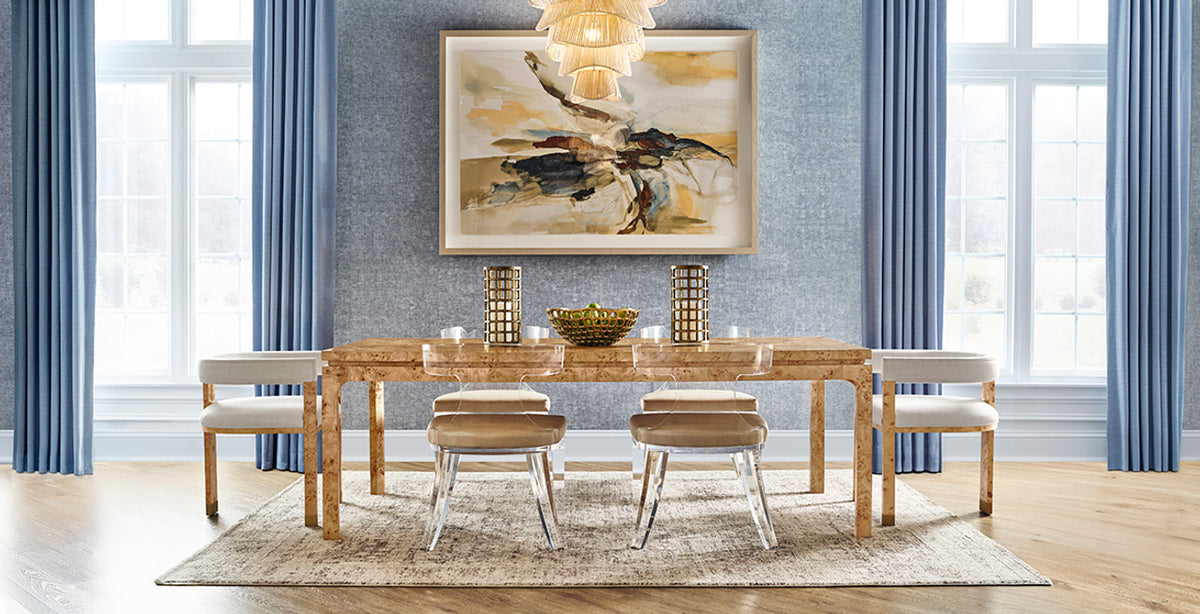 Cecilly 86" Burl Wood Dining Table