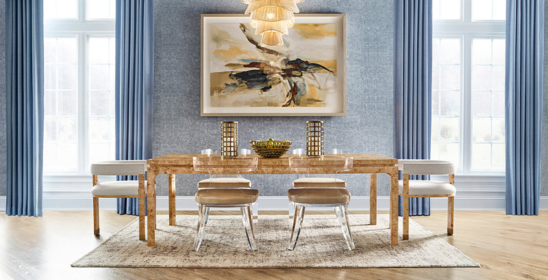 Cecilly 86" Burl Wood Dining Table