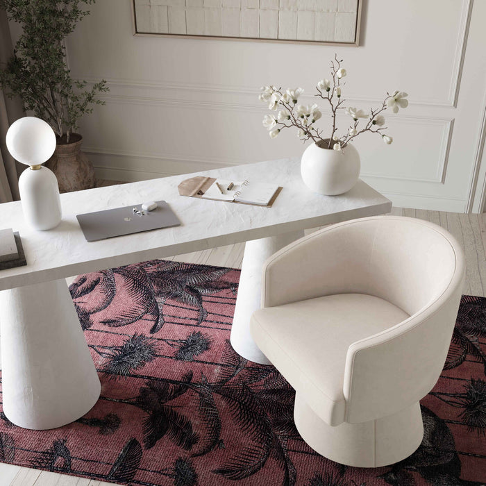 Nest Cream Upcycled Contract-Grade Chenille Rolling Desk Chair