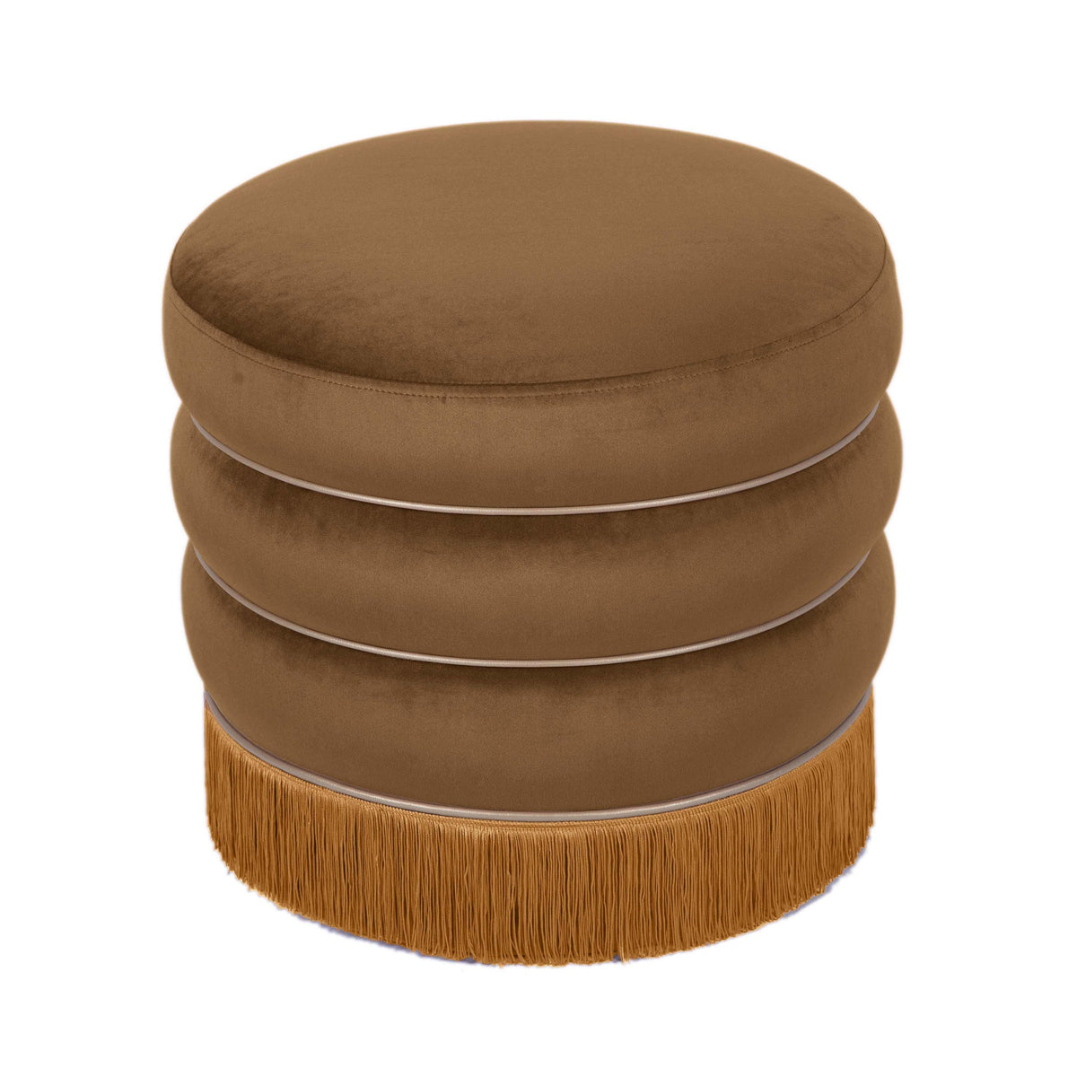 Lakka Brown Velvet Ottoman - Luxury Living Collection
